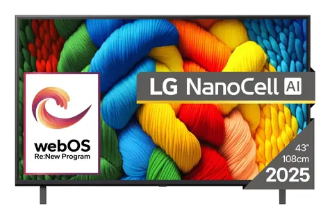 43" LG 43NANO80A3B černá / Televize / NanoCell / 4K UHD / Wi-Fi / LAN / 20W repro