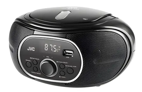 JVC RD-E221B černá / Radiomagnetofon s CD přehrávačem / FM / CD / kazeta / USB / AUX