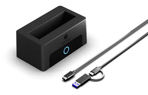 Icy Box Spade Dock 1123 černá / Dokovací stanice pro HDD a SSD / M.2, 2.5", 3.5" / USB-C / 10 Gbit/s