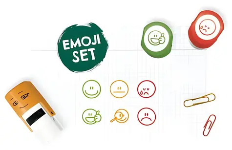 COLOP Razítka little NIO Emojis / Sada razítek / kulatá / pro děti