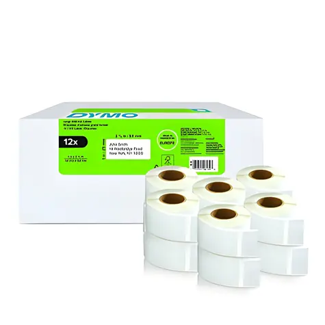 Dymo papírové štítky 54x25mm / bílé / pro zpáteční adresu / 12x1000 ks