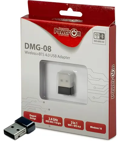 Inter-Tech DMG-08 / WiFi/Bluetooth adaptér / USB 2.0 / Wi-Fi 4 802.11n / 150 Mbps / 2,4 GHz