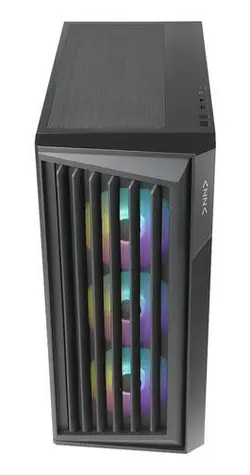 AZZA Torrent 490 černá / Počítačová skříň / Midi Tower / Mesh / USB-C / tvrzené sklo / RGB