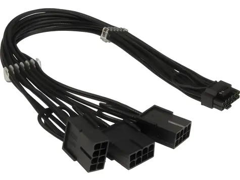 Inter-Tech GPU-02 / Napájecí adaptér / 12VHPWR na 3x PCIe 8-pin / 34 cm / 450 W