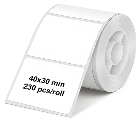 Olympia Samolepicí etikety pro PM220 transparentní / Etikety / 4x3 cm / 230 ks / 1 role