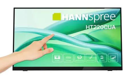 21.5" HANNspree HT220CUA černá / TFT Touch / 1920 x 1080 / 270cd / 16:9 / 1000:1 / 6ms / HDMI / DP / USB