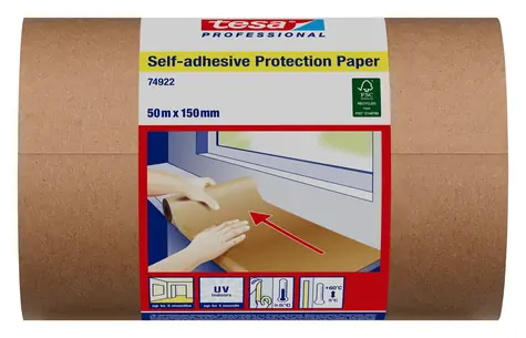 Tesa Professional samolepicí ochranný papír / Ochranný papír / 50 m x 150 mm
