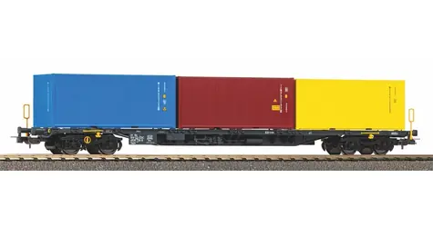 PIKO Kontejnerový vagón Sgnss ČD 24634 / H0 (1:87) / Epocha VI / Délka 183 mm / 3 kontejnery / 14+