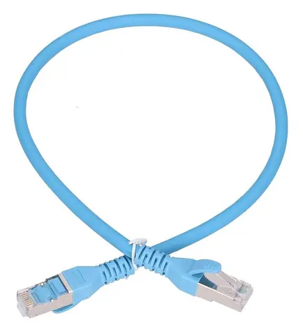 Extralink CAT6A S/FTP 0,5m modrá / Patch kabel / RJ45-RJ45 / 10Gbit/s
