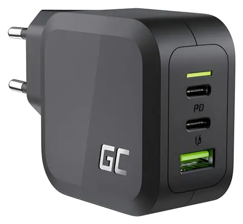 Green Cell GaN USB nabíječka 65W / Nabíječka / 2x USB-C / 1x USB-A