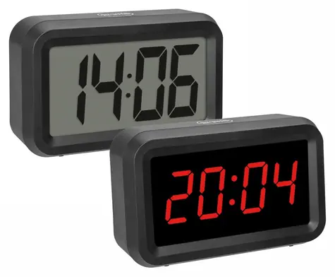 TFA 60.2038.01 / Digitální budík / LCD-LED hybridní displej / snooze / baterie 4x AA