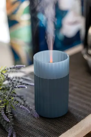 Airbi CANDLE modrá / Aroma difuzér / Efekt hořící svíčky / Ultrazvukový / 100 ml