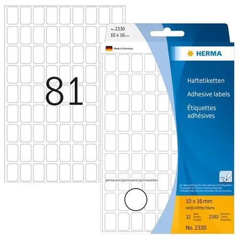 HERMA Víceúčelové etikety bílé 10x16 mm / Etikety / Papír matný / 2592 ks