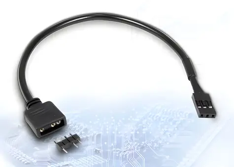 Inter-Tech adaptér 3-pin RGB na VDG černá / Adaptér / 5V / 0,2 m