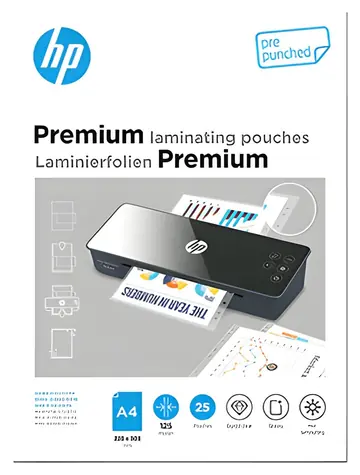 HP 9122 / Laminovací fólie / A4 / lesklá / s děrováním / 0,08 mm / 25 ks