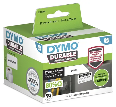 Dymo plastové štítky 57x32 mm bílé / Štítek / permanentní / 800 ks