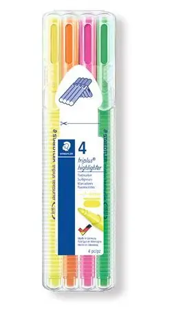 Staedtler Triplus Textsurfer / Zvýrazňovač / sada 4 ks / mix barev / šíře stopy 1-4 mm