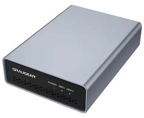 GrauGear / Externí RAID pouzdro / 2x 2,5" HDD/SSD / USB-C 3.2 Gen 2 / RAID 0,1