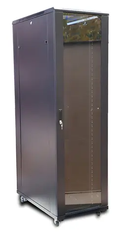Extralink 42U 19" černá / Stojanový rozvaděč / 800x1000 mm / Skleněné dveře / Nosnost 1500 kg