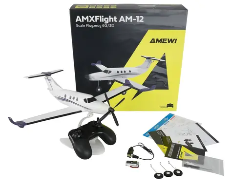 AMEWI RC letadlo AMXFlight AM-12 / 45 cm rozpětí / 6 kanálů / RTF / 2.4GHz / od 14 let