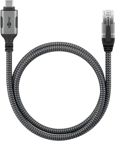 Goobay 70696 / Adaptérový kabel / USB-C 3.2 Gen2 na RJ45 / Cat.6 / 1 Gbit/s / 1 m