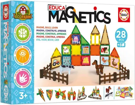 EDUCA Magnetická stavebnice Magnetics EKO Farma / Stavebnice / 28 dílků