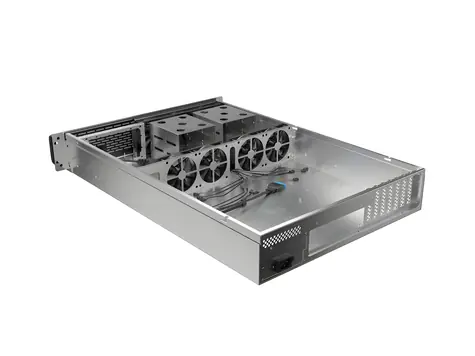 Lanberg SC01-6502-12B / Serverové šasi / 19" 2U / E-ATX / 7x 80 mm PWM / 4x 2,5"+6x 3,5"