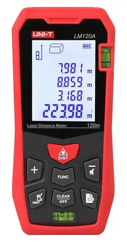 UNI-T LM120A / Laserový měřič vzdálenosti / do 120 m / m/ft/in