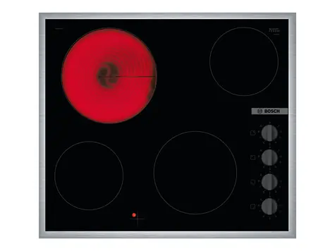 Bosch PKE645CA2E černá / Elektrická varná deska / stříbrný rám / 60 cm / 4 plotny