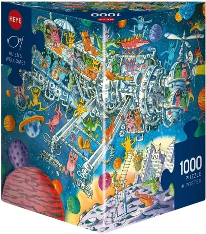 HEYE Puzzle Mimozemšťané vítáni! / 1000 dílků / 70 x 50 cm