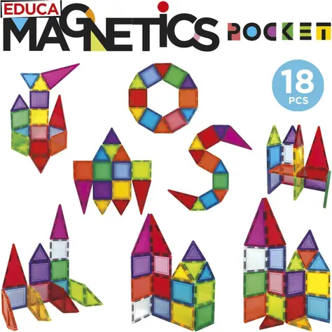 EDUCA Magnetická stavebnice Magnetics / 18 dílků / v pouzdře