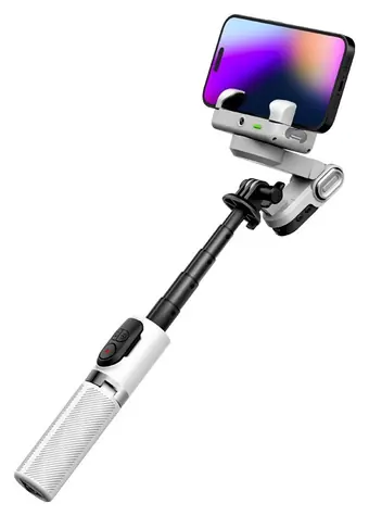AOCHUAN Smart M1 Pro bílý / Stabilizátor / 4v1 gimbal, selfie tyč, stativ / AI sledování / RGB osvětlení