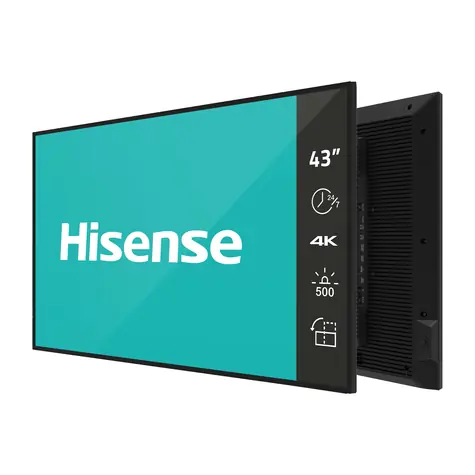 43" Hisense 43DM66D černá / Digital signage displej / UHD / IPS / Android 11 / HDMI / Wi-Fi