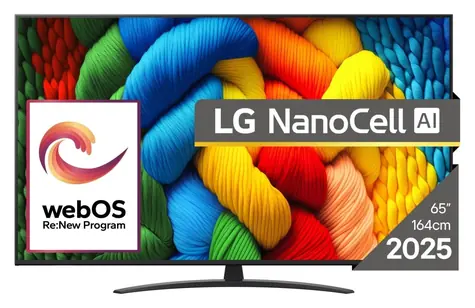 65" LG NanoCell AI 65NANO81A3A černá / Televize / 4K UHD / HDR10 / Wi-Fi / Bluetooth / WebOS