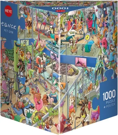 HEYE Puzzle Zvířecí tělocvična / 1000 dílků / 70 x 50 cm
