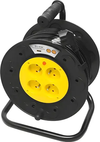 Blow PR-61 / Prodlužovací buben / 4 zásuvky / se zemněním / 50 m / PVC