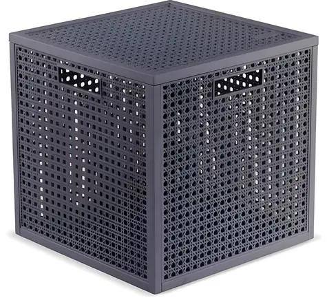 Curver Kaya tmavě šedá / Úložný košík s víkem / 19 l / 21,4 x 11,2 x 11,2 cm
