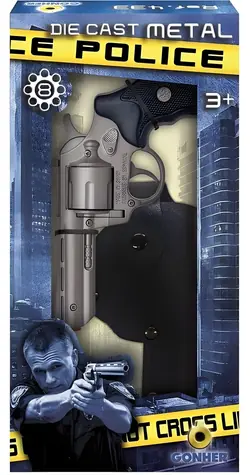 GONHER Kovový policejní revolver s pouzdrem / 239880