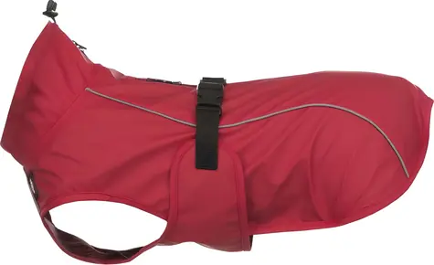 TRIXIE Vimy pláštěnka pro psy S 40 cm červená / Polyuretan / Reflexní prvky / Vodotěsné zipy na vodítko