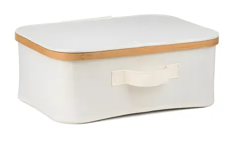 G21 úložný box bambusový s víkem béžový / Úložný box / bambus / 40 x 30 x 15 cm