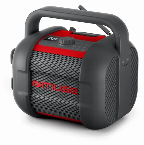 Muse M-968 BTR černo-červená / Stavební rádio / Bluetooth