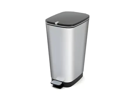 CURVER Odpadkový koš Chic Bin L Steel černá, stříbrná / 45 l / pedálové otevírání