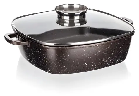 Banquet Premium Dark Brown / Pekáč s poklicí / nepřilnavý povrch / 28 x 28 x 8 cm