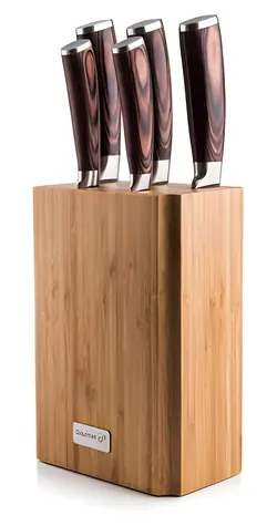 G21 Gourmet Nature / Sada nožů / 5 ks / bambusový blok