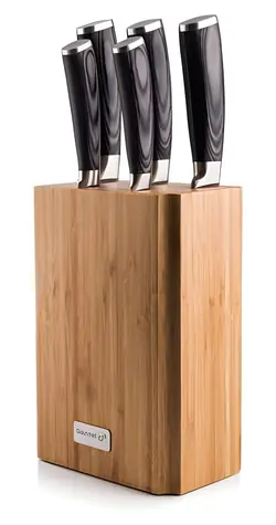 G21 Gourmet Stone / Sada nožů / 5 ks + bambusový blok