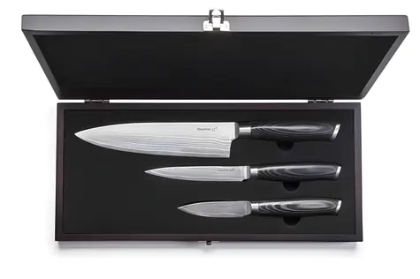 G21 Gourmet Damascus Sada nožů 3 ks / Sada nožů / Damaškový vzor čepele
