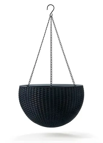 KETER Květináč Hanging Sphere grafitový / Závěsný / O 22 cm, výška 35 cm