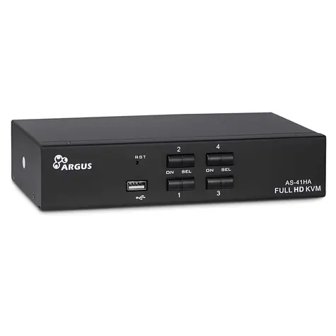 Inter-Tech AS-41HA HDMI / KVM přepínač / 4 porty / USB 2.0 / audio 3,5mm / max. 1920x1440