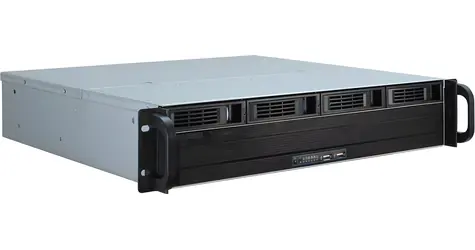 Inter-Tech 2404S / Serverová skříň / 2U / mATX / 4x hot-swap 2,5"/3,5" / bez zdroje