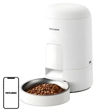 Petlibro Air bílá / Inteligentní dávkovač krmiva / 2 l krmiva / 6 jídel denně / bateriové napájení